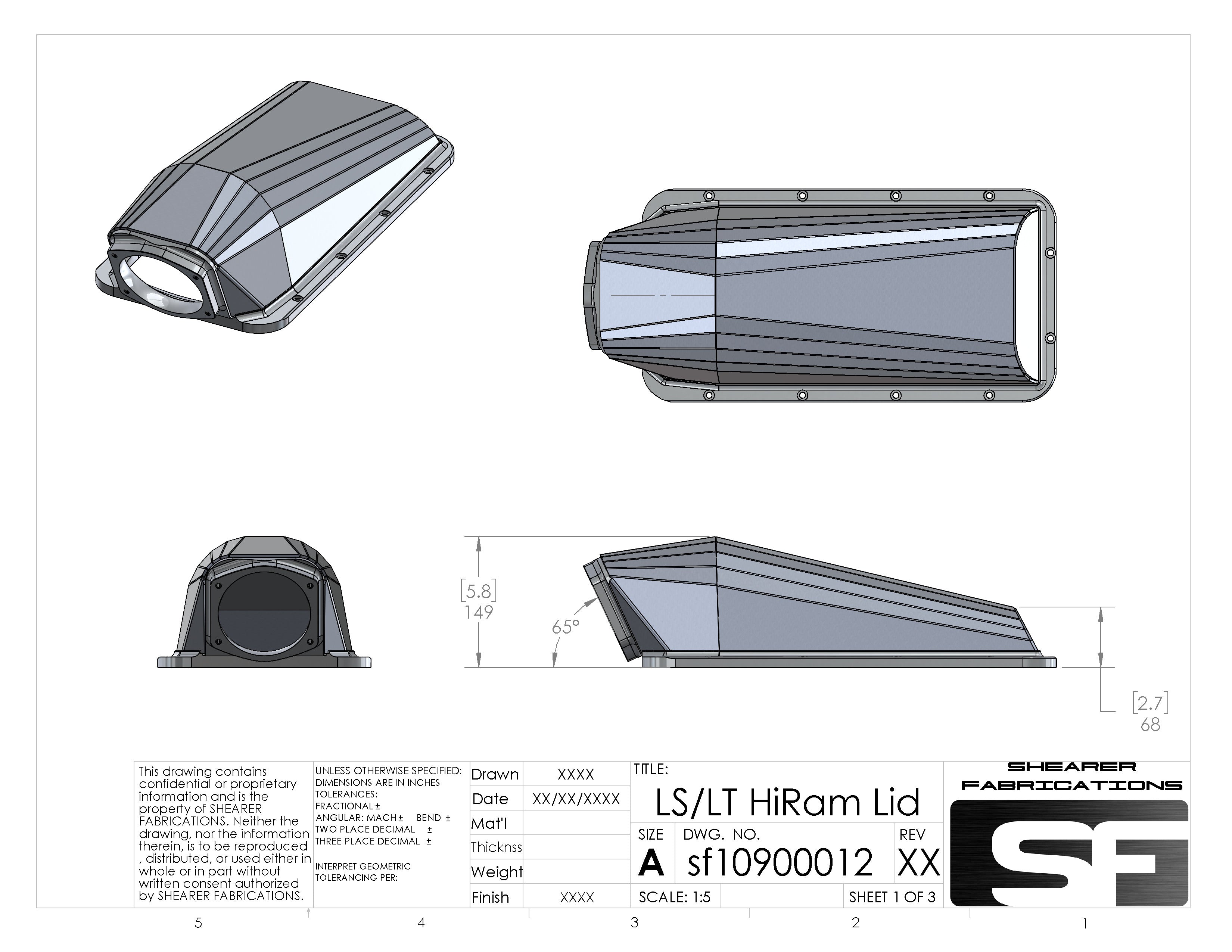 LS/LT/SBF/Hemi HiRam Sheetmetal Lid