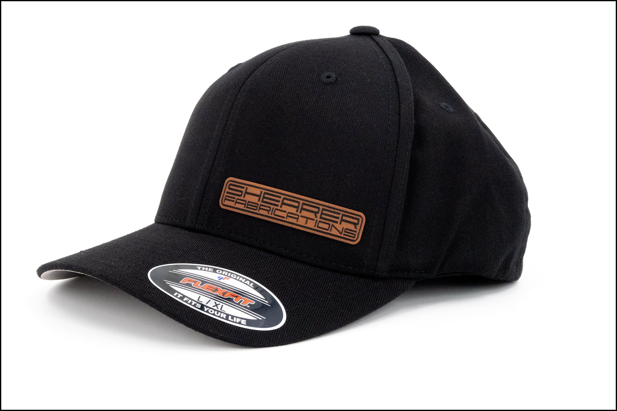 Shearer Fab Leather Patch, Black Flex Fit
