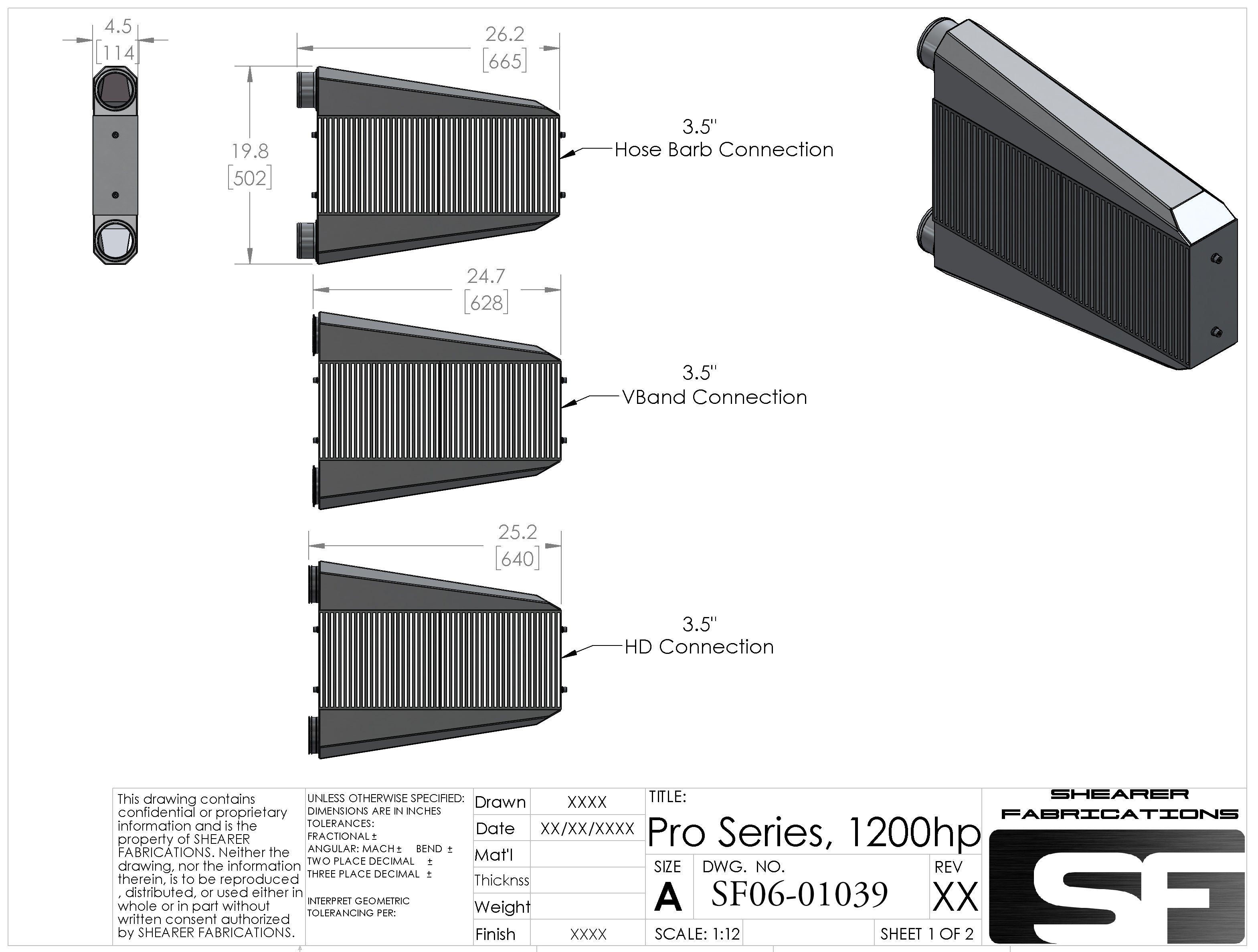 S550 Mustang Pro/Series, Single Inlet/Outlet, 1200hp