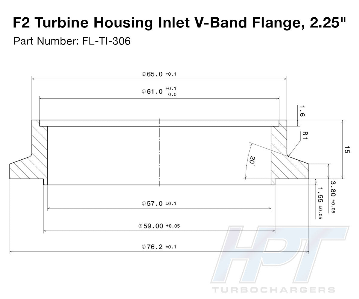 HPT F1 / F1.5 / F2 V-Band Inlet Flange - 2.25"