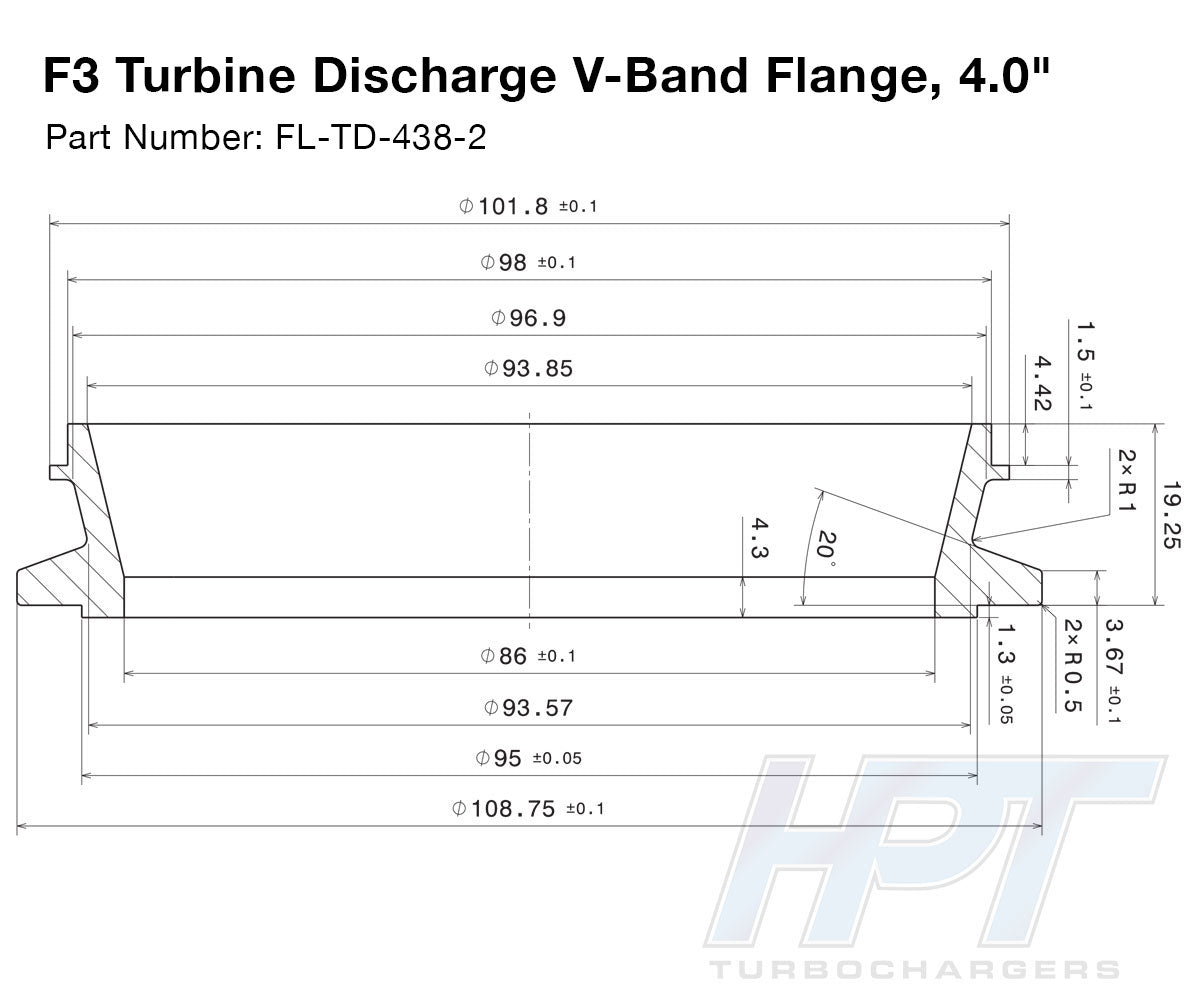 HPT F3 V-Band Discharge Flange - 4.00"