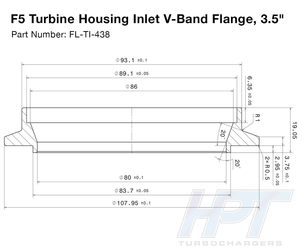 HPT F5 V-Band Inlet Flange - 3.50"
