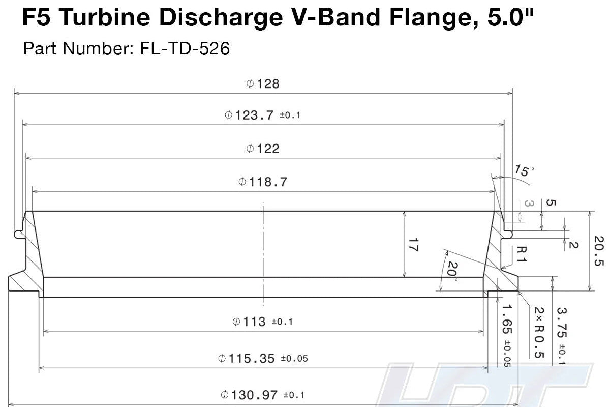 HPT F5 V-Band & T6 Discharge Flange - 5.00"