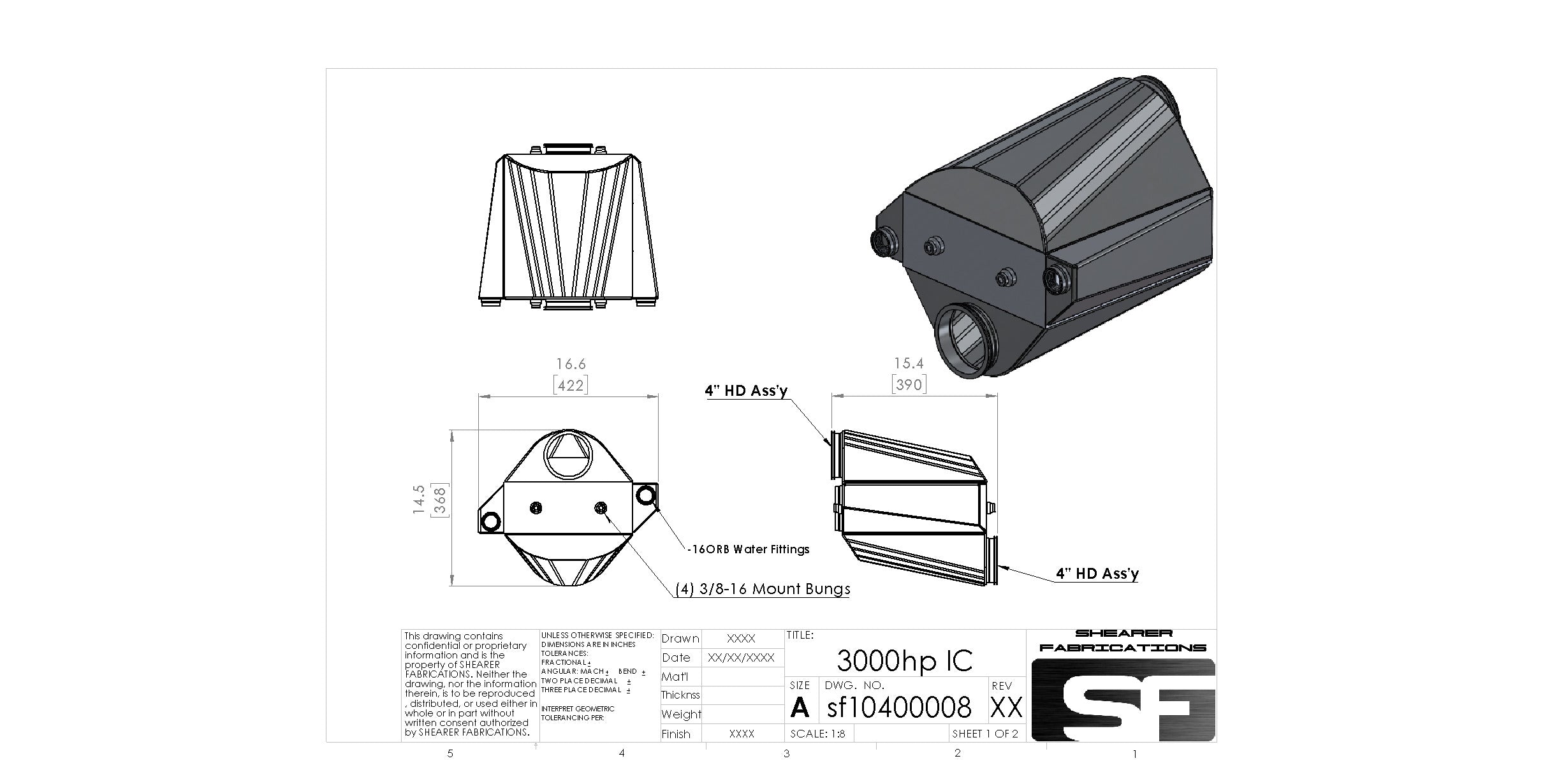 3000hp IC, Opposed Inlets