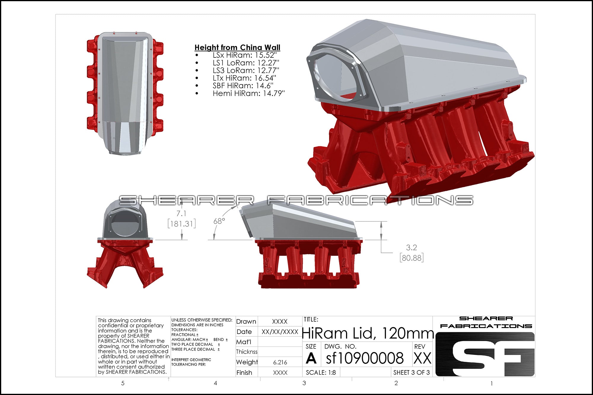 Hiram Sheetmetal Lid, 120mm TB
